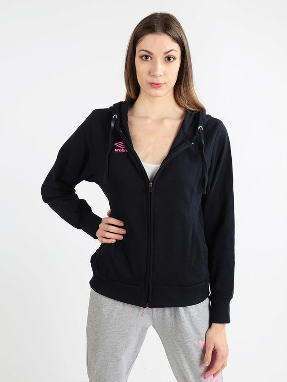 umbro felpa donna con cappuccio e zip felpe leggere donna blu taglia m