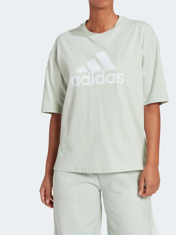 adidas hk0508 t-shirt donna modello oversize t-shirt manica corta donna verde taglia m