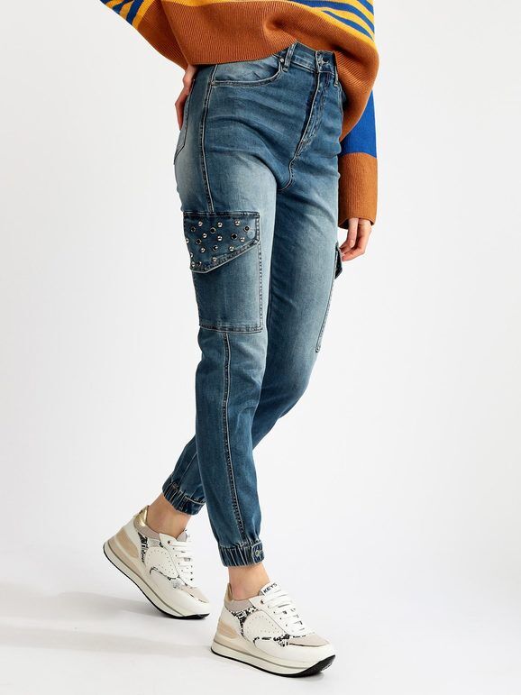 smagli jeans donna con tasconi laterali jeans regular fit donna jeans taglia 34