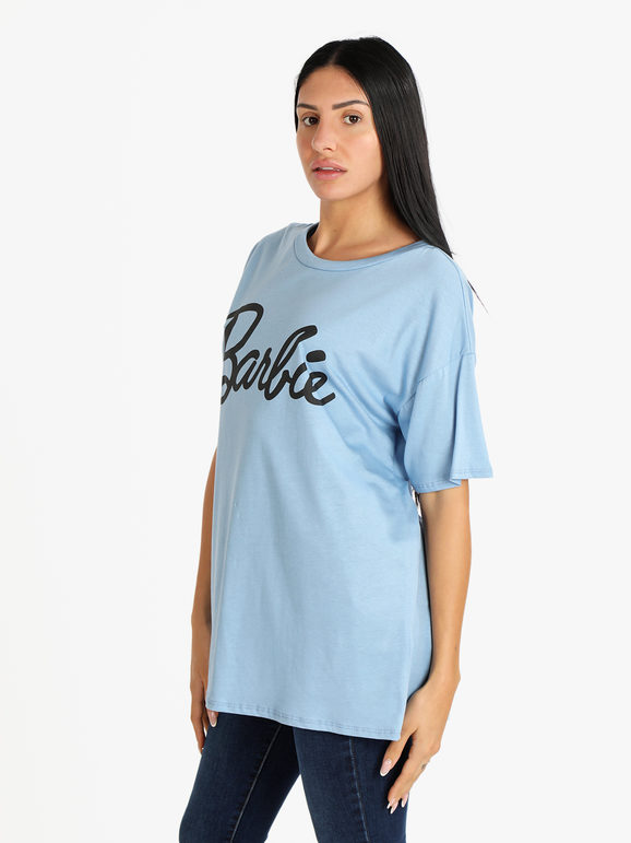 ghisleri maxi t-shirt barbie t-shirt manica corta donna blu taglia unica