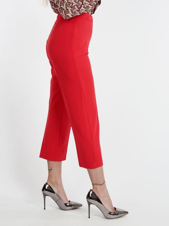 kisha pantalone elegante da donna a gamba larga pantaloni eleganti donna rosso taglia m