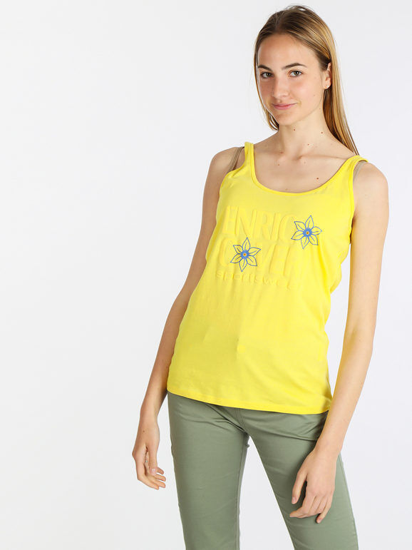 coveri top donna in cotone con stampa tops donna giallo taglia m