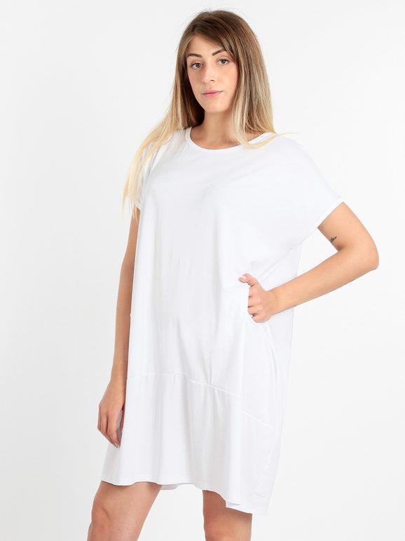 my style vestito donna oversize con taschini vestiti donna bianco taglia unica