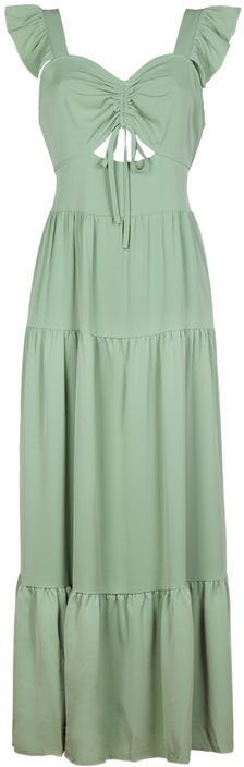 Sweet Abito lungo donna con balze Abiti donna Verde taglia M