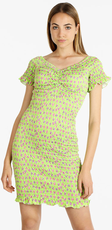 Sweet Abito tubino donna a fiori elasticizzato Vestiti donna Verde taglia L/XL