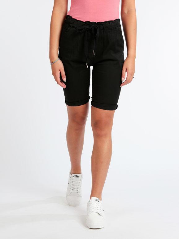 Solada Bermuda donna in cotone Shorts donna Nero taglia S