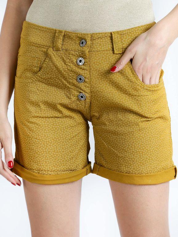 Solada Bermuda modello cinque tasche Shorts donna Giallo taglia S