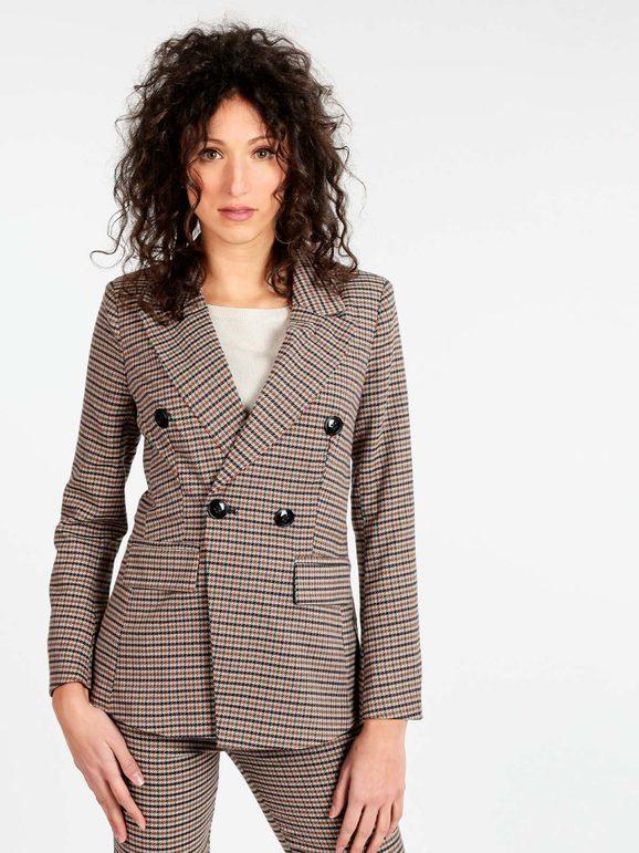 Sweet Blazer a quadri elegante Blazer donna Marrone taglia XL