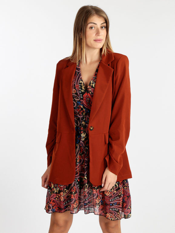 Vanita Blazer donna con maniche arricciate Blazer donna Marrone taglia Unica