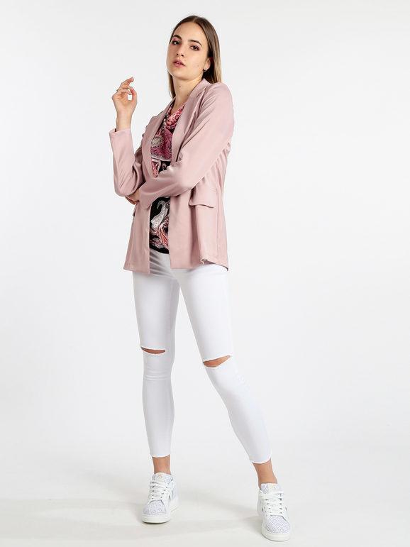 Solada Blazer donna effetto raso Blazer donna Rosa taglia Unica