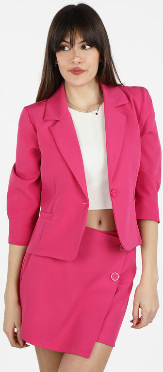 Frenetika Blazer donna elegante con maniche a 3/4 Blazer donna Fucsia taglia L