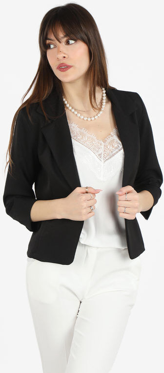 Frenetika Blazer donna elegante con maniche a 3/4 Blazer donna Nero taglia M