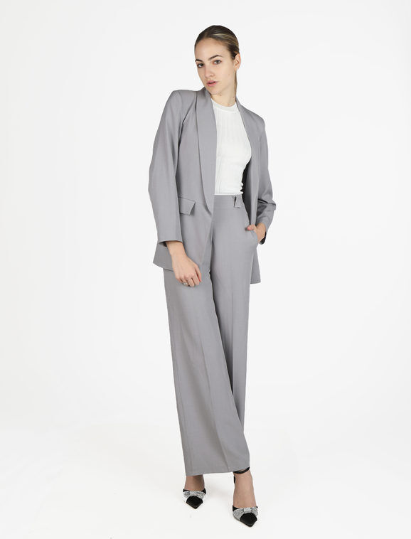 Melitea Blazer donna elegante senza chiusura Blazer donna Grigio taglia Unica