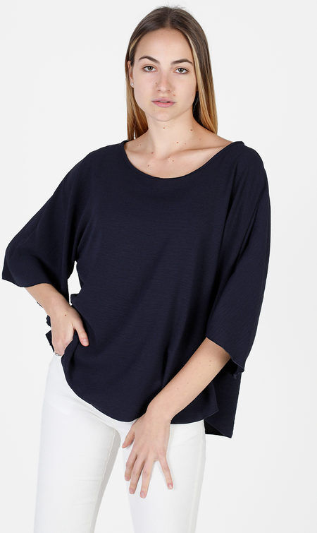 hdl milano Blusa donna con maniche a campana Bluse donna Blu taglia Unica