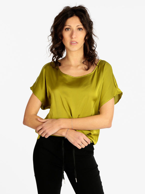 Sweet Blusa donna effetto raso Bluse donna Verde taglia S