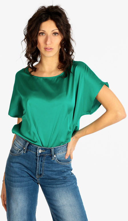 Sweet Blusa donna effetto raso Bluse donna Verde taglia M