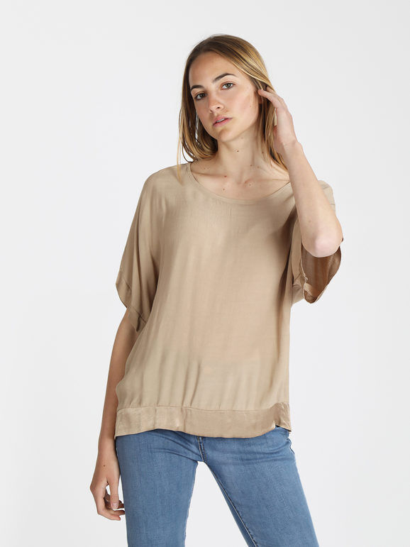 Daystar Blusa donna manica corta in viscosa Bluse donna Marrone taglia Unica