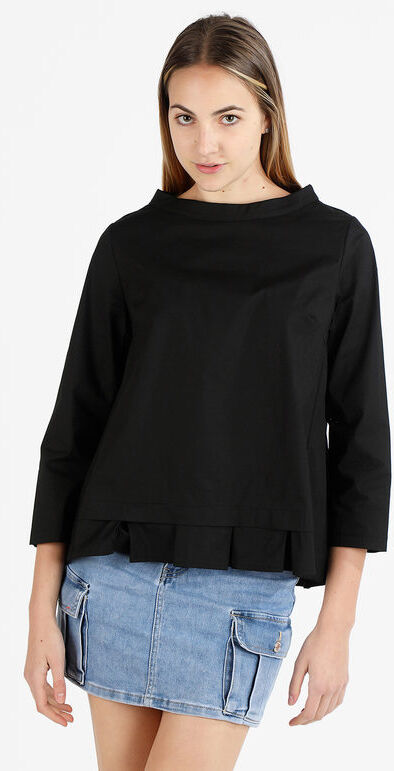 Wendy Trendy Blusa donna oversize in cotone Bluse donna Nero taglia Unica