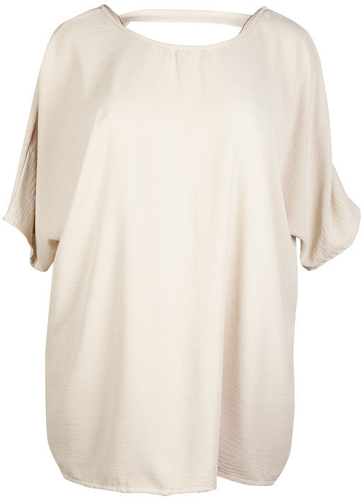 Solada Blusa donna taglie comode manica corta Taglie Forti donna Beige taglia Unica