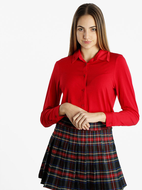 Sweet Camicia da donna elasticizzata a maniche lunghe Camicie Classiche donna Rosso taglia S