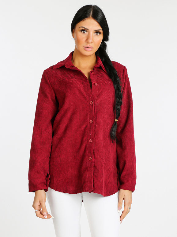 ghisleri Camicia da donna in velluto Camicie donna Rosso taglia Unica