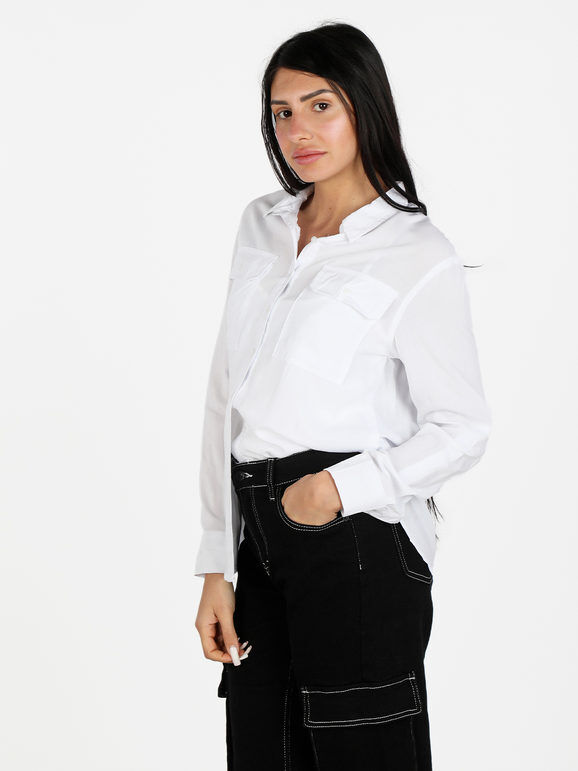 Ewinker Camicia donna a maniche lunghe con taschini Camicie donna Bianco taglia M