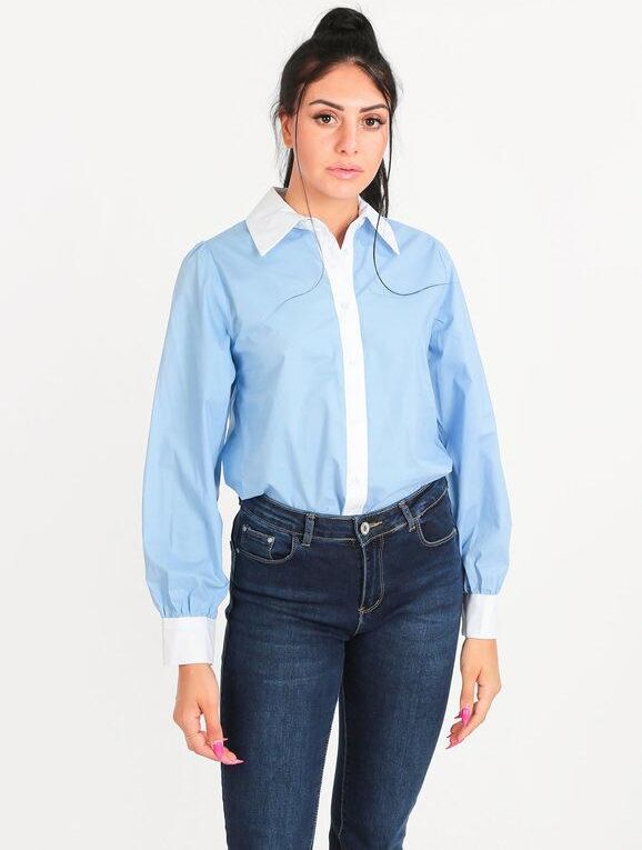 Lumina Camicia donna classica in cotone Camicie Classiche donna Blu taglia M