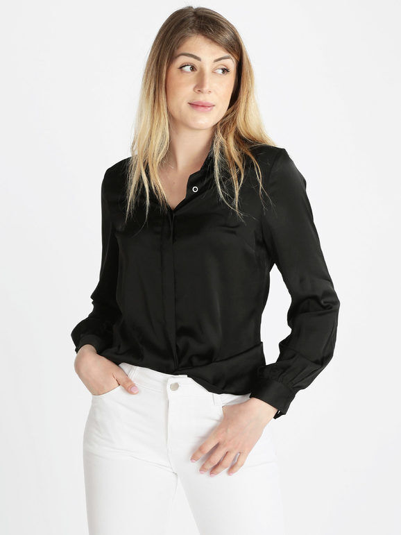 Sweet Camicia donna in raso Camicie Classiche donna Nero taglia M