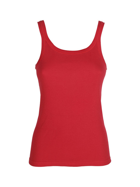 Sublyme Canotta donna girocollo a costine Tops donna Rosso taglia XL