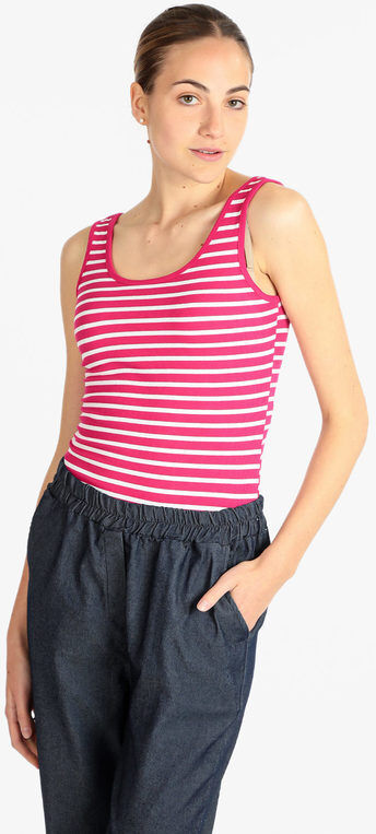 Solada Canotta donna in cotone a righe Tops donna Fucsia taglia Unica