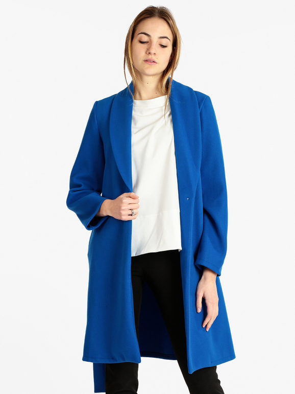 Solada Cappotto classico donna con cintura Cappotto Classico donna Blu taglia Unica