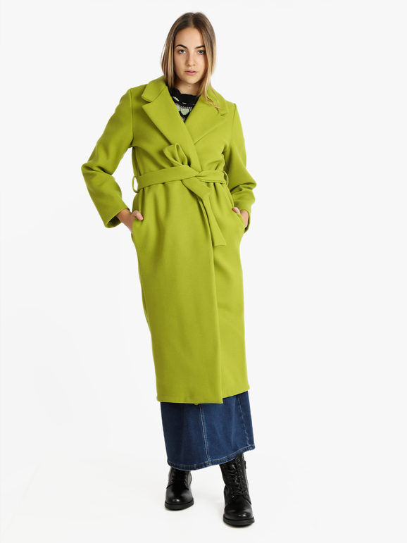 Solada Cappotto classico donna con cintura Cappotto Classico donna Verde taglia Unica