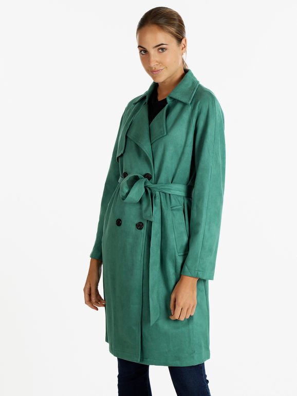 Sweet Cappotto leggero donna con cintura Giacche Leggere donna Verde taglia L/XL
