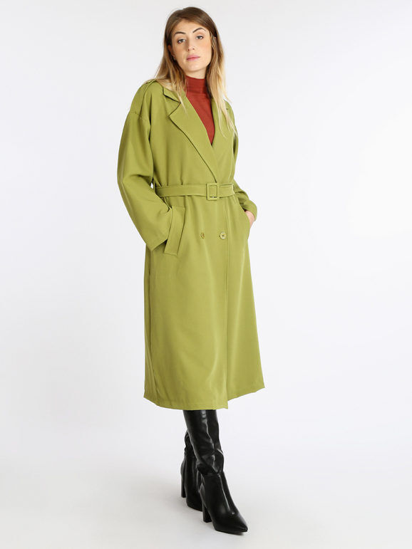 Vanita Cappotto lungo da donna leggero Cappotto Classico donna Verde taglia Unica