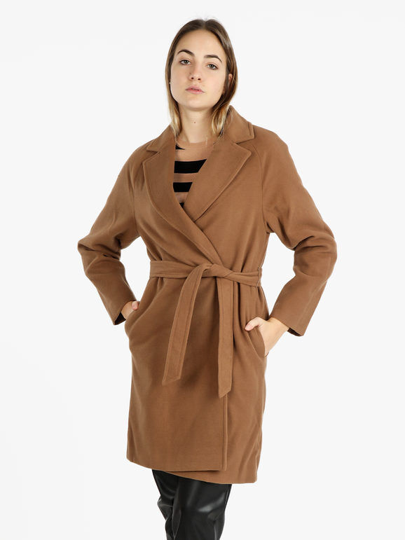 Flight Finery Cappotto lungo da donna misto lana Cappotto Classico donna Beige taglia L