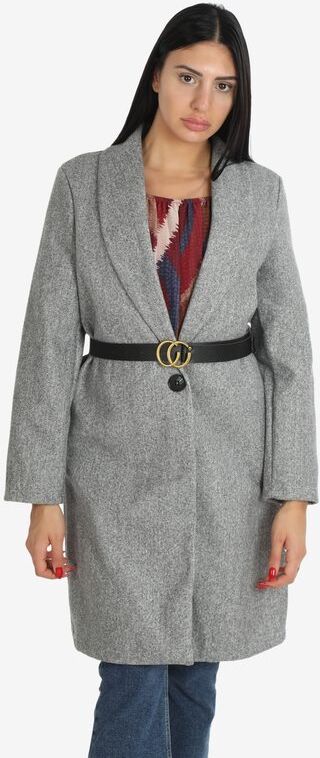 Solada Cappotto lungo donna con cintura Cappotto Classico donna Grigio taglia Unica