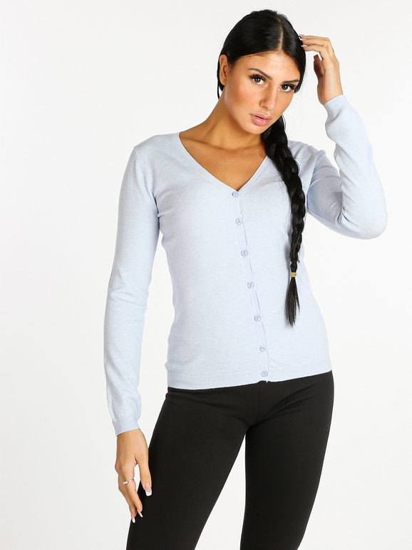 Louise Orop Cardigan da donna con bottoni Cardigan donna Blu taglia M/L