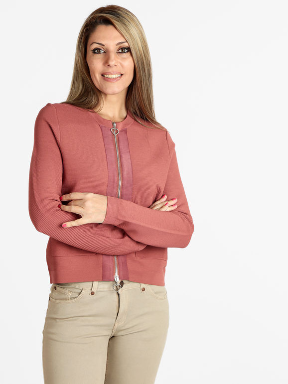 Louise Orop Cardigan da donna con cerniera Cardigan donna Rosso taglia S/M