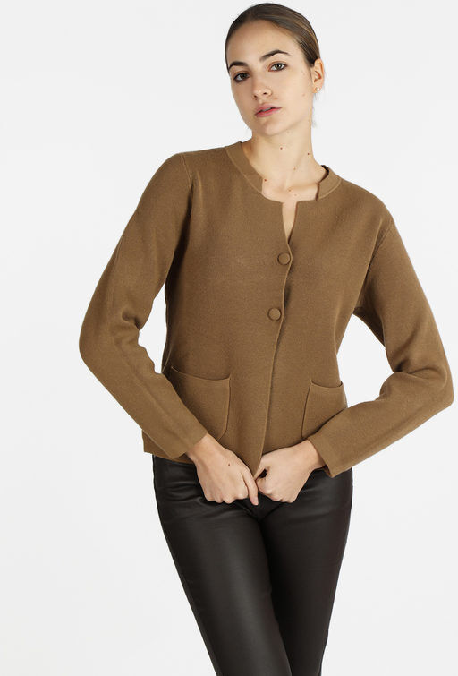 Griffai Cardigan in maglia donna con bottoni Cardigan donna Beige taglia M