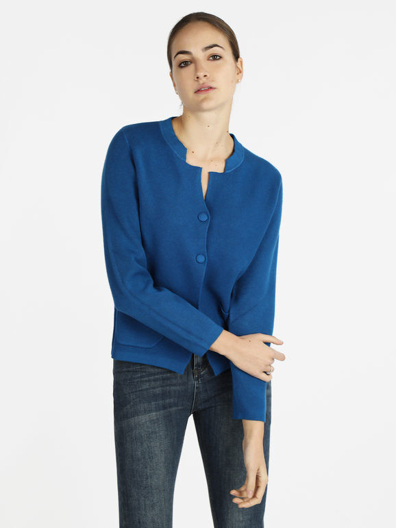 Griffai Cardigan in maglia donna con bottoni Cardigan donna Blu taglia S