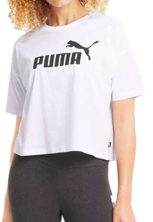 Puma Ess Cropped Logo Tee T-shirt donna T-Shirt Manica Corta donna Bianco taglia L