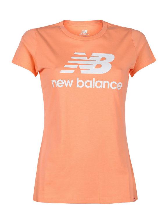 New Balance Essentials stacked logo T-shirt donna con stampa logo T-Shirt Manica Corta donna Arancione taglia S