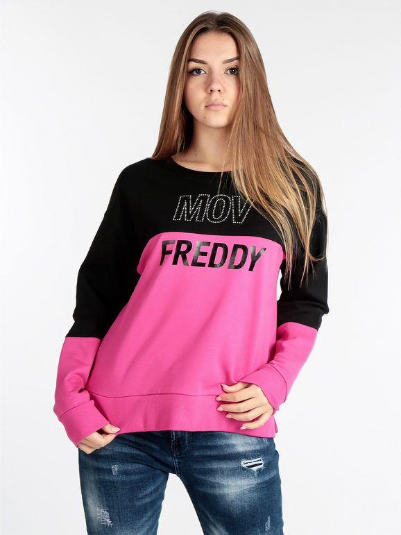 Freddy F2WMVS1 Felpa donna girocollo Felpe Pesanti donna Fucsia taglia L