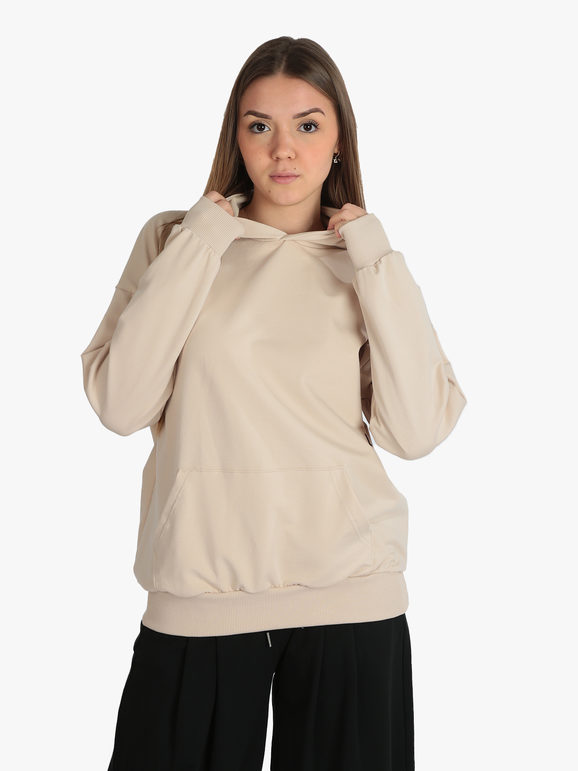 Ladp Felpa donna con cappuccio Felpe Leggere donna Beige taglia L