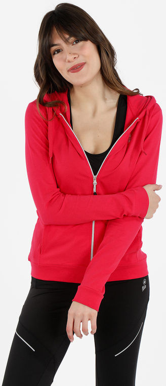 Athl Dpt Felpa donna in cotone con cappuccio e zip Felpe Leggere donna Fucsia taglia S