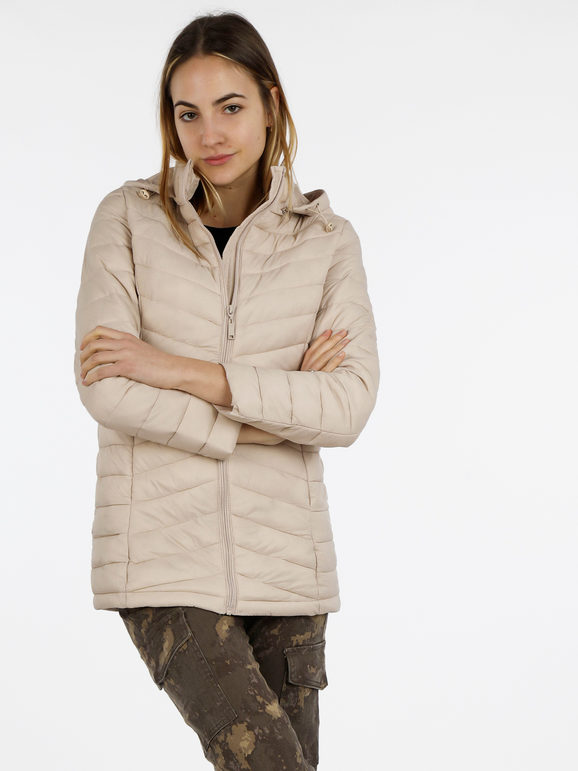 Flight Finery Giubbino donna modello 100grammi con cappuccio Giacconi e Giubbotti donna Beige taglia 4XL