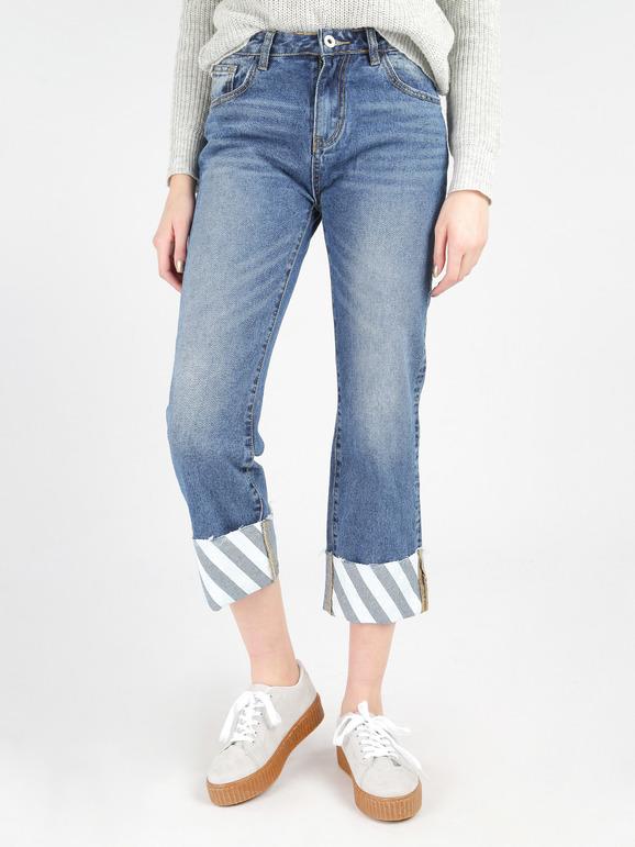 Ghiaccio&Limone ; Jeans boyfriend con risvolto Jeans Boyfriend donna Jeans taglia L