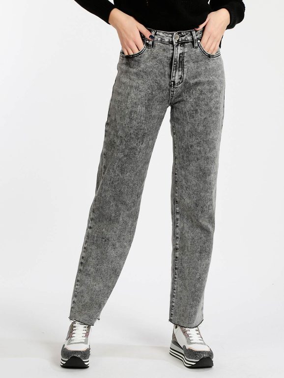 Miti Baci Jeans donna grigio a gamba larga Jeans Boyfriend donna Grigio taglia 40