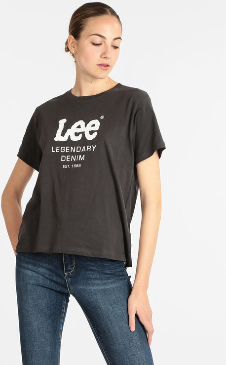 Lee Legendary Denim Tee T-shirt donna manica corta con scritta T-Shirt Manica Corta donna Grigio taglia XL