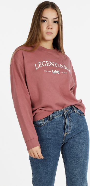 Lee Legendary Felpa donna girocollo oversize in cotone felpato Felpe donna Rosa taglia L